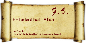 Friedenthal Vida névjegykártya